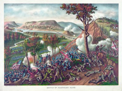 Schlacht von Missionary Ridge, veröffentlicht von Kurz & Allison, 1886 von American School